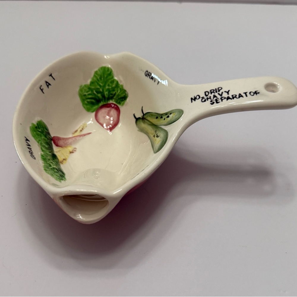 VTG 1960 Gravy separator, ceramic hand painted